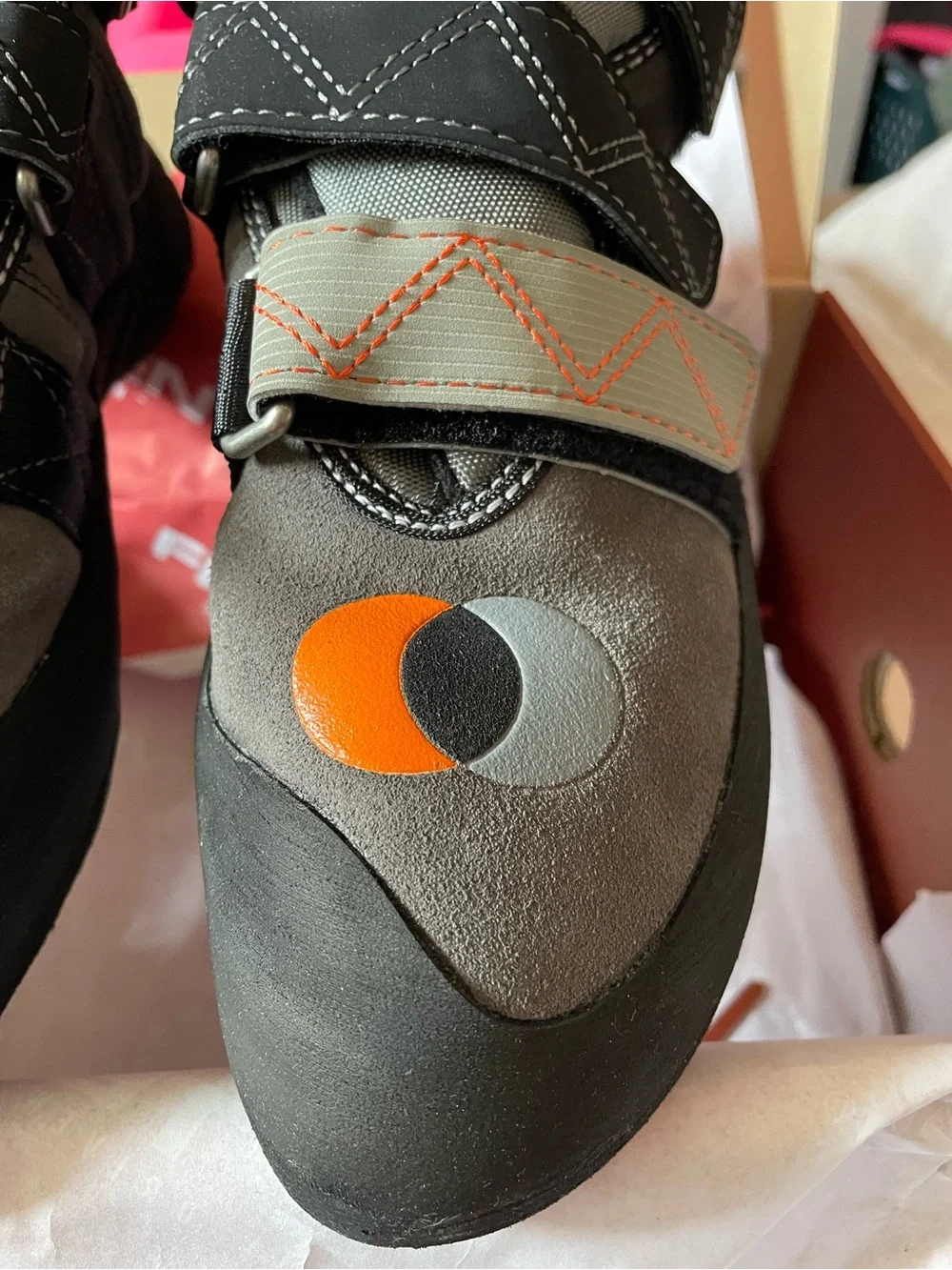 Five Ten Men's Rock Climbing Shoes in Black and Gray with Orange Accent-NWT